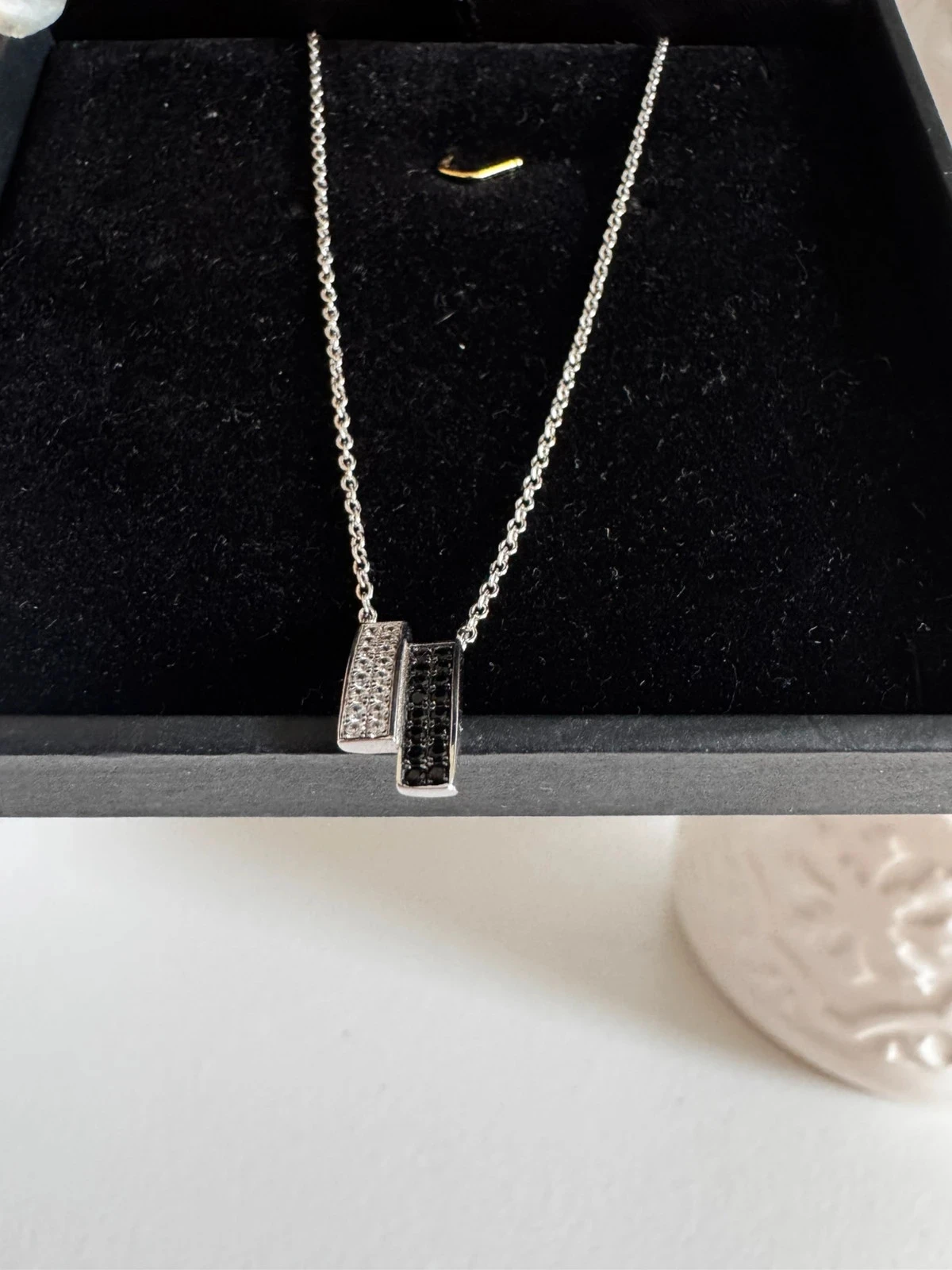 Collier Marc Orian – Modern zilver en zwart hanger – photo 2